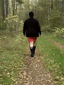 Outdoor - spanking in the forest